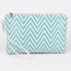 Faux Straw Pouch – Slim Woven Clutch with Mixed Metal Trim