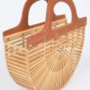 Bamboo Top Handle Bag – Woven Body with Mixed Metal Accents