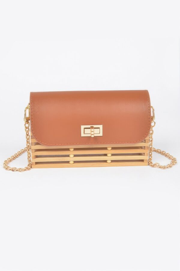 Bamboo Flap Crossbody Bag – Compact Bamboo-Top