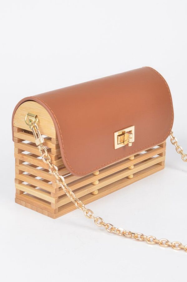 Bamboo Flap Crossbody Bag – Compact Bamboo-Top