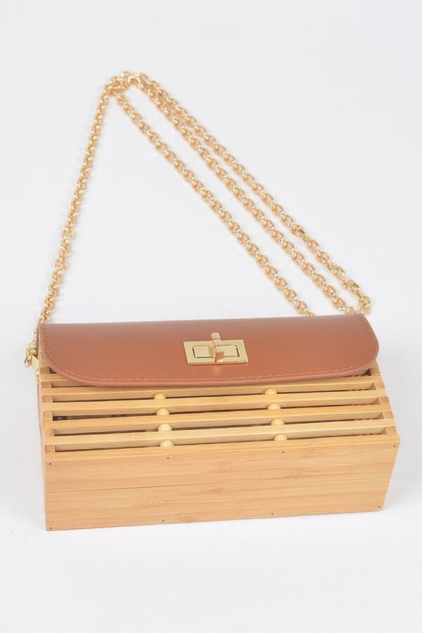 Bamboo Flap Crossbody Bag – Compact Bamboo-Top