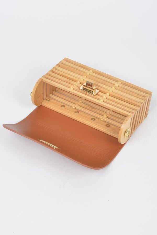 Bamboo Flap Crossbody Bag – Compact Bamboo-Top