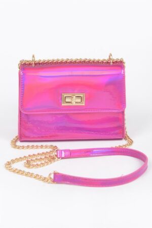 Mirror Metallic Flap Crossbody Bag – Compact Shine
