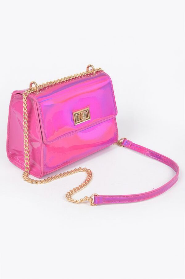 Mirror Metallic Flap Crossbody Bag – Compact Shine