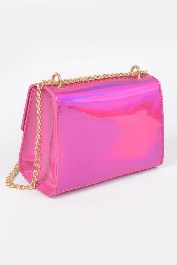 Mirror Metallic Flap Crossbody Bag – Compact Shine