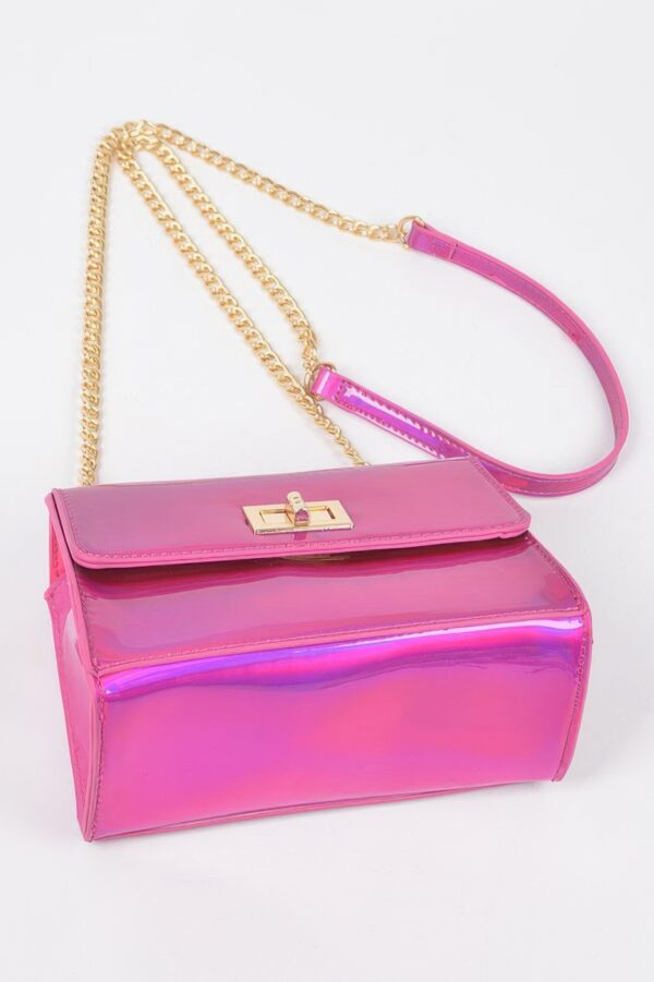 Mirror Metallic Flap Crossbody Bag – Compact Shine