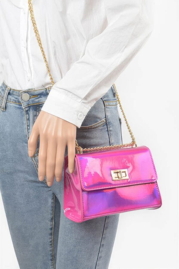 Mirror Metallic Flap Crossbody Bag – Compact Shine