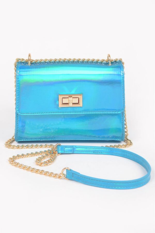 Mirror Metallic Flap Crossbody Bag – Compact Shine