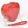 Heart-Shaped Mirror Metallic Crossbody Bag