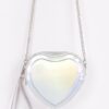 Heart-Shaped Mirror Metallic Crossbody Bag