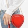 Heart-Shaped Mirror Metallic Crossbody Bag