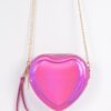 Heart-Shaped Mirror Metallic Crossbody Bag