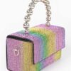 Rhinestone Ball Chain Handle Mini Bag