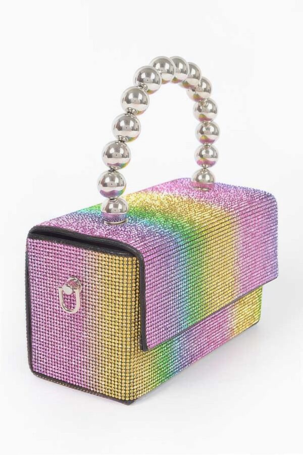 Rhinestone Ball Chain Handle Mini Bag