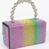 Rhinestone Ball Chain Handle Mini Bag