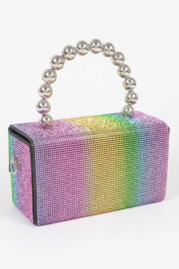 Rhinestone Ball Chain Handle Mini Bag