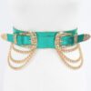 Chain Waist Belt with Double Buckles – Silver-Tone