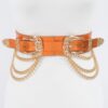 Chain Waist Belt with Double Buckles – Silver-Tone