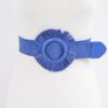 Faux Straw Elastic Belt with Polished Trim