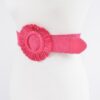 Faux Straw Elastic Belt with Polished Trim