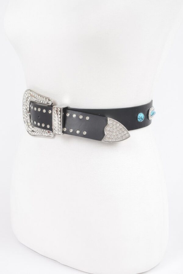 Western Turquoise Accent Stretch Belt – Polyurethane
