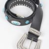 Western Turquoise Accent Stretch Belt – Polyurethane