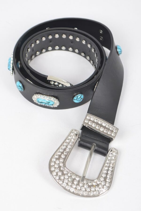 Western Turquoise Accent Stretch Belt – Polyurethane
