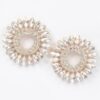 Oversized Rhinestone Round Stud Earrings