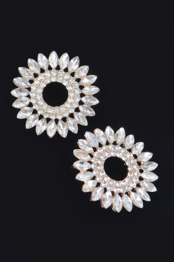 Oversized Rhinestone Round Stud Earrings