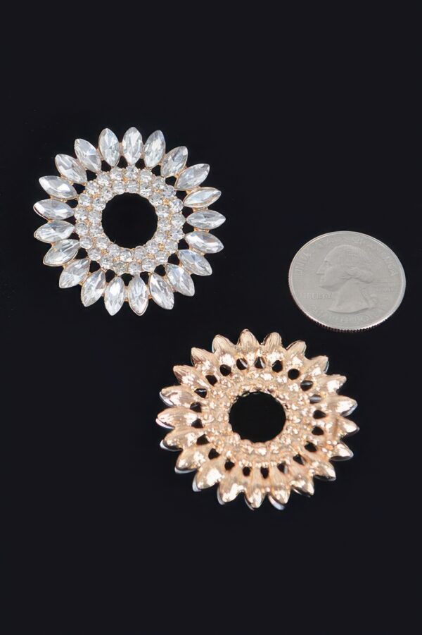 Oversized Rhinestone Round Stud Earrings