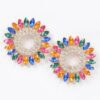 Oversized Rhinestone Round Stud Earrings