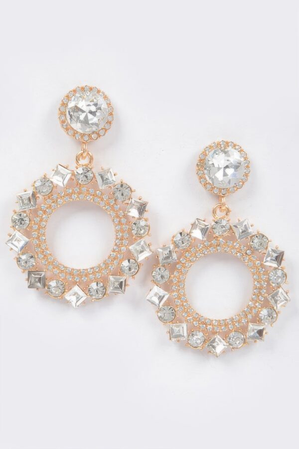 Rhinestone Drop Earrings – Long Cascading Sparkle