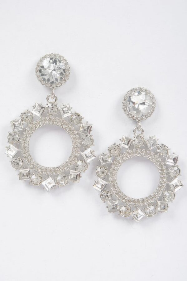 Rhinestone Drop Earrings – Long Cascading Sparkle