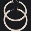 Rhinestone Hoop Earrings – 3″ Sparkle Hoops