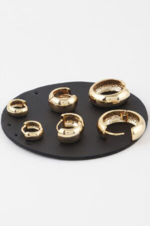 Mini Chunky Hoop Earrings Set – Polished Rounded Hoops