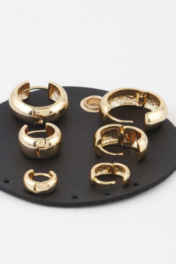 Mini Chunky Hoop Earrings Set – Polished Rounded Hoops