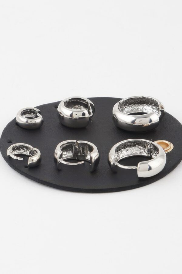 Mini Chunky Hoop Earrings Set – Polished Rounded Hoops