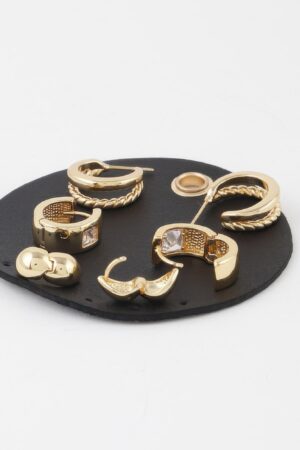 Mini Multi-Hoop Earrings Set – Metallic Finish