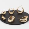 Mini Multi-Hoop Earrings Set – Metallic Finish