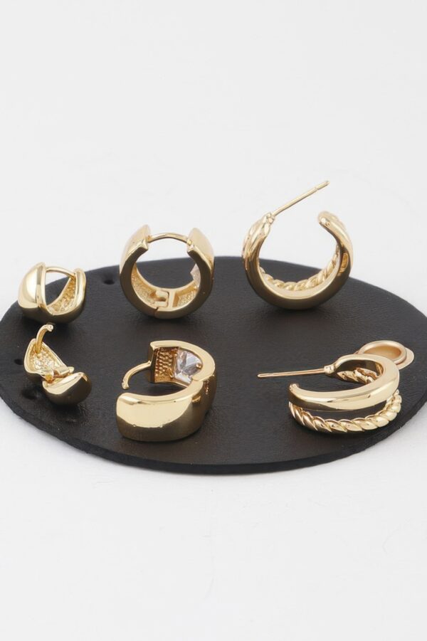 Mini Multi-Hoop Earrings Set – Metallic Finish