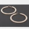 Triple-Jeweled Oversized Flat Hoop Earrings