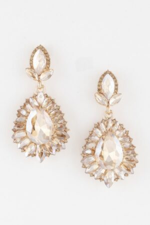 Flare Teardrop Earrings with Sparkling Stones