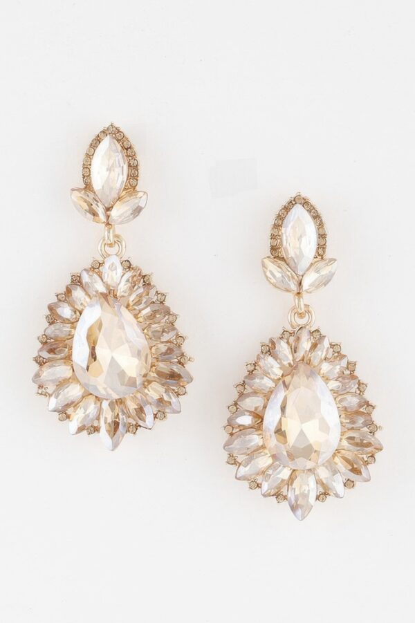 Flare Teardrop Earrings with Sparkling Stones