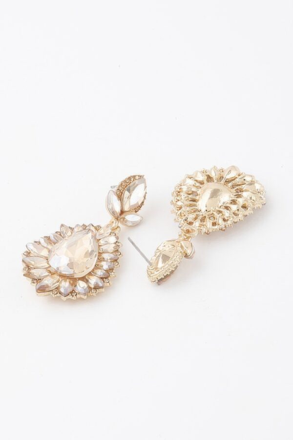 Flare Teardrop Earrings with Sparkling Stones