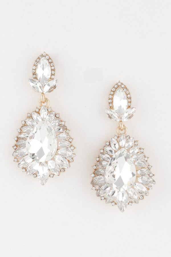 Flare Teardrop Earrings with Sparkling Stones