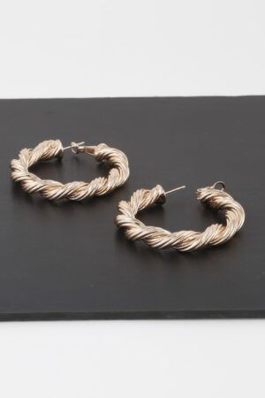 Twisted Rope Hoop Earrings – Medium Polished Hoops