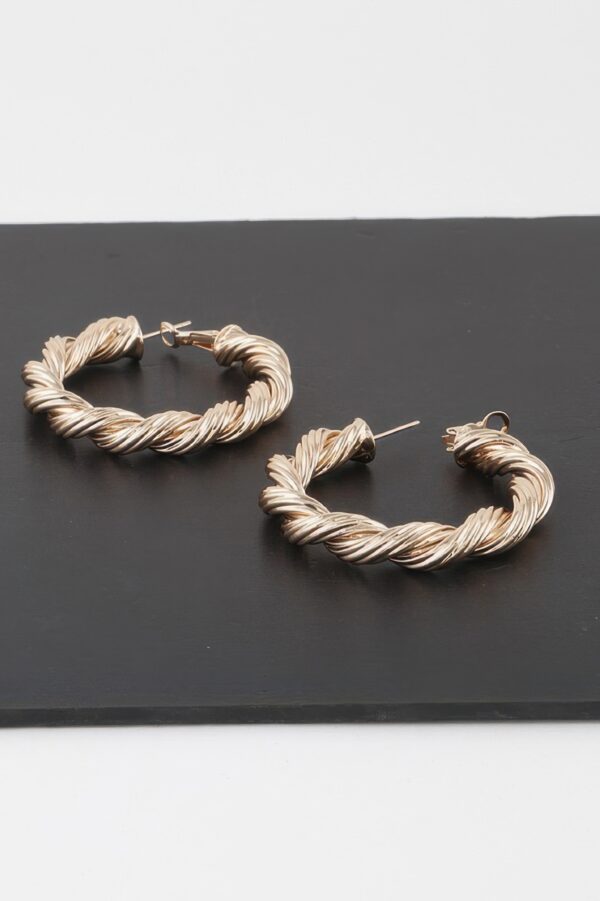 Twisted Rope Hoop Earrings – Medium Polished Hoops