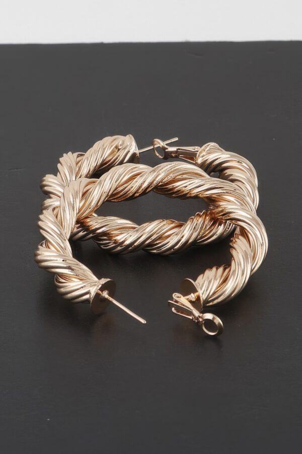 Twisted Rope Hoop Earrings – Medium Polished Hoops