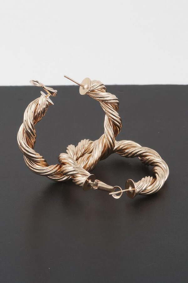 Twisted Rope Hoop Earrings – Medium Polished Hoops