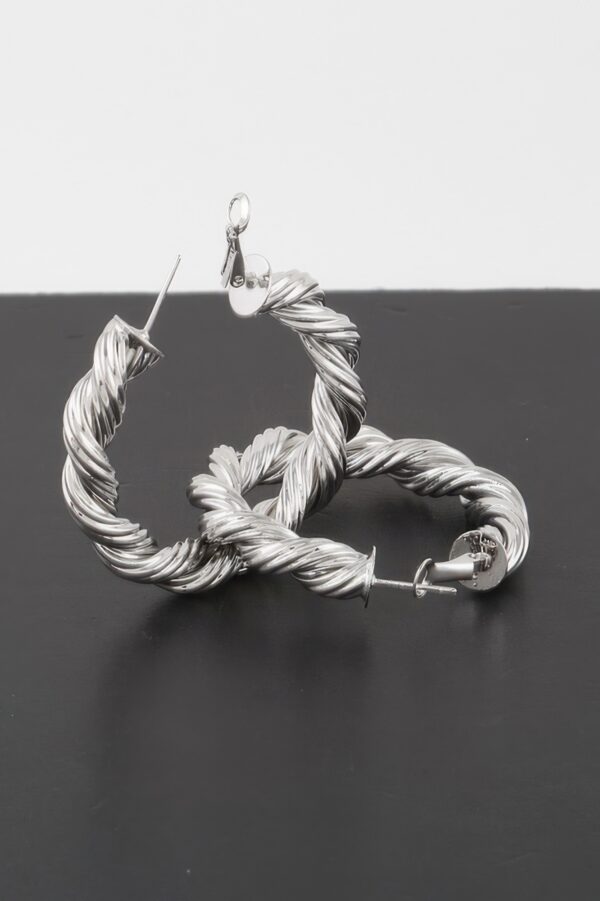Twisted Rope Hoop Earrings – Medium Polished Hoops